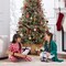 Pre Lit Cashmere Christmas Tree Flocked Artificial Pine with 2-in-1 LED Lights and Pine Cones